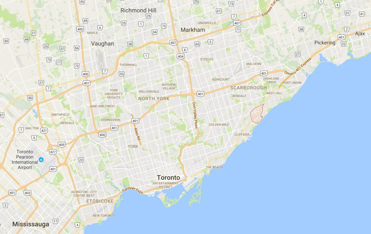 Map of Scarborough Village district Toronto