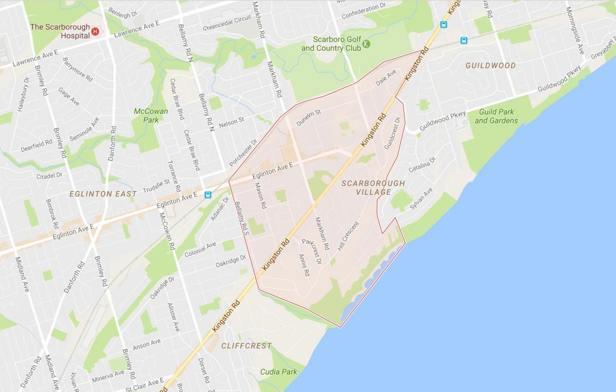 Map of Scarborough Village neighbourhood Toronto