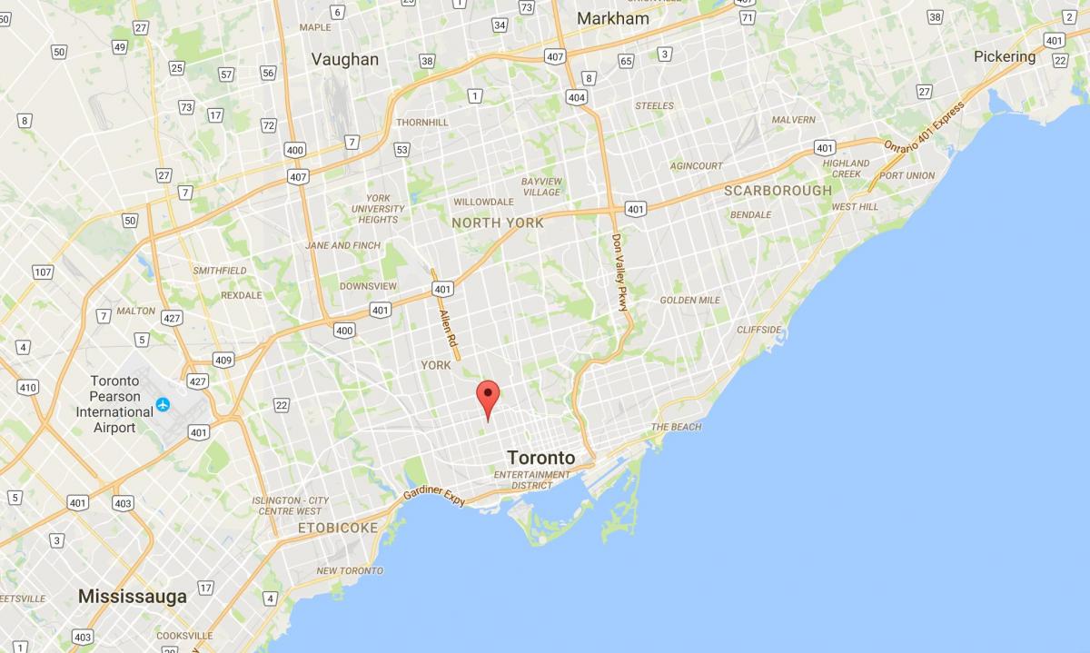 Map of Seaton Village district Toronto