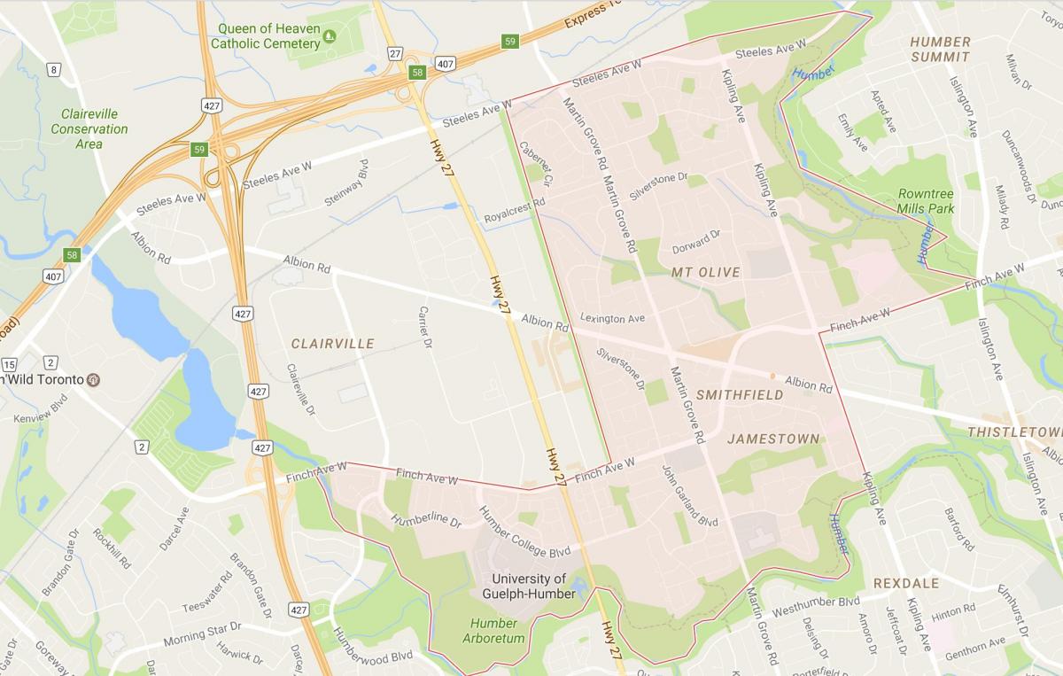Map of Smithfield neighbourhood neighbourhood Toronto