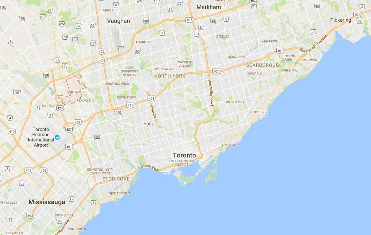 Map of Smithfielddistrict Toronto