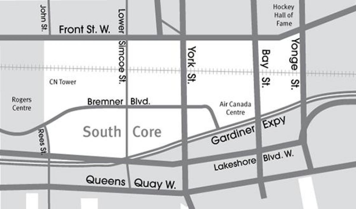 Map of South Core Toronto
