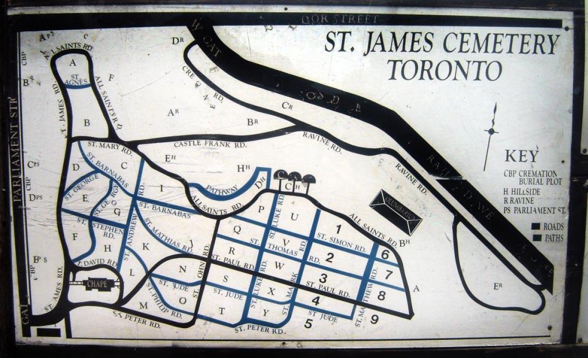 Map of St James cemetery