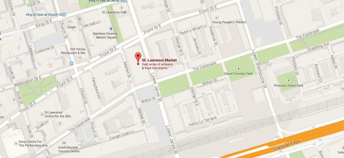 Map of St Lawrence market