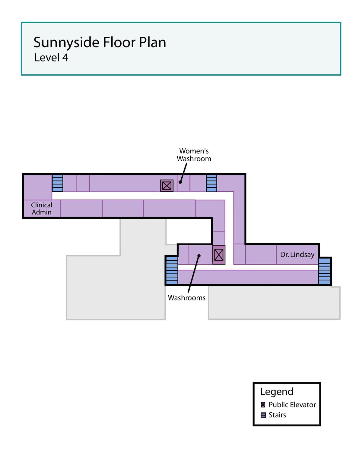 Map of St. Joseph's Health centre Toronto Sunnyside level 4