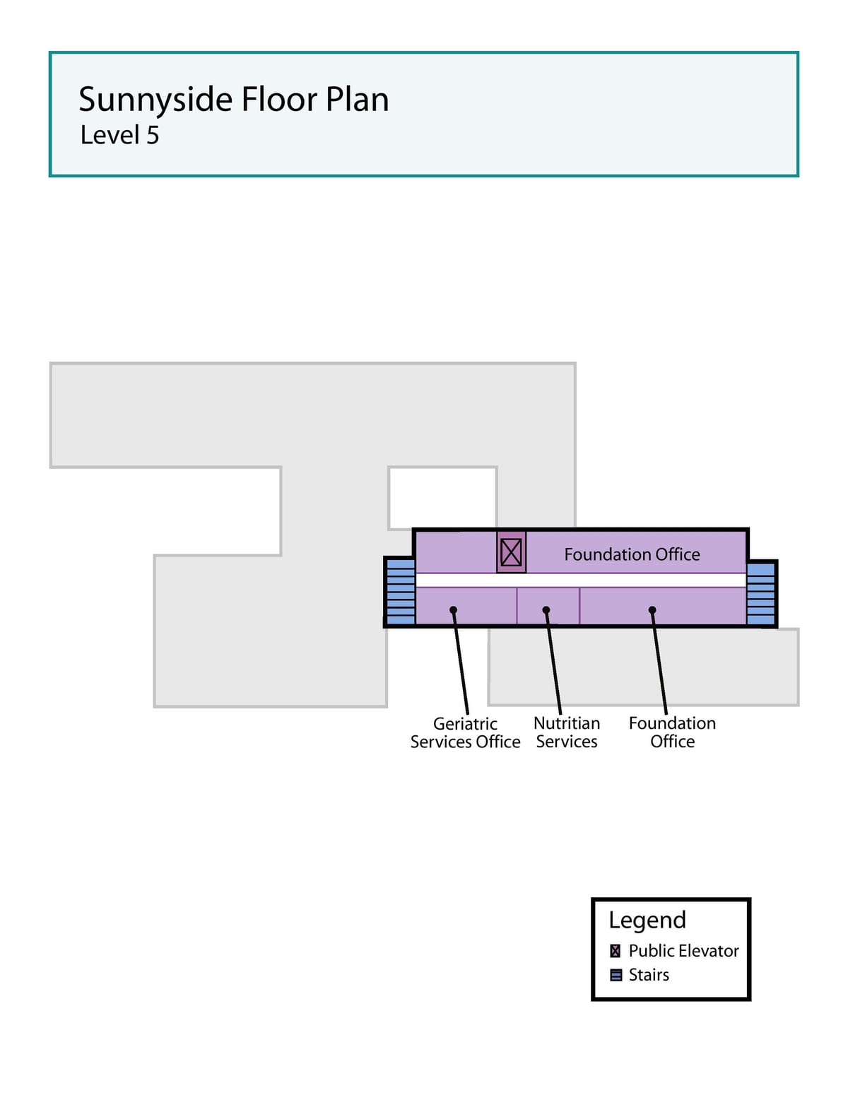 Map of St. Joseph's Health centre Toronto Sunnyside level 5