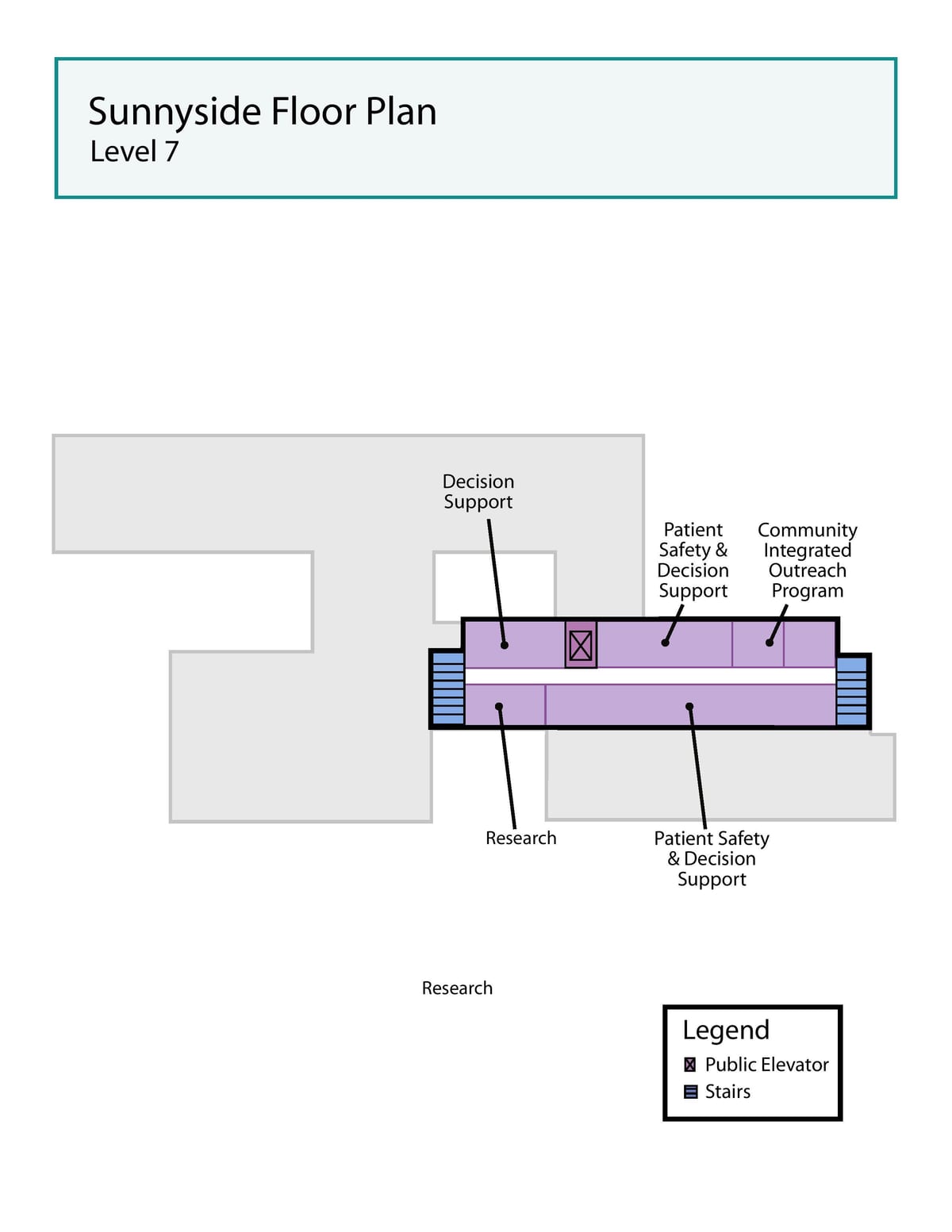 Map of St. Joseph's Health centre Toronto Sunnyside level 7