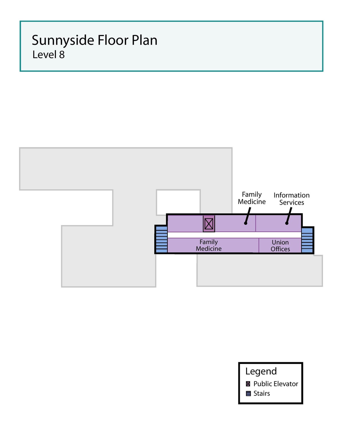 Map of St. Joseph's Health centre Toronto Sunnyside level 8