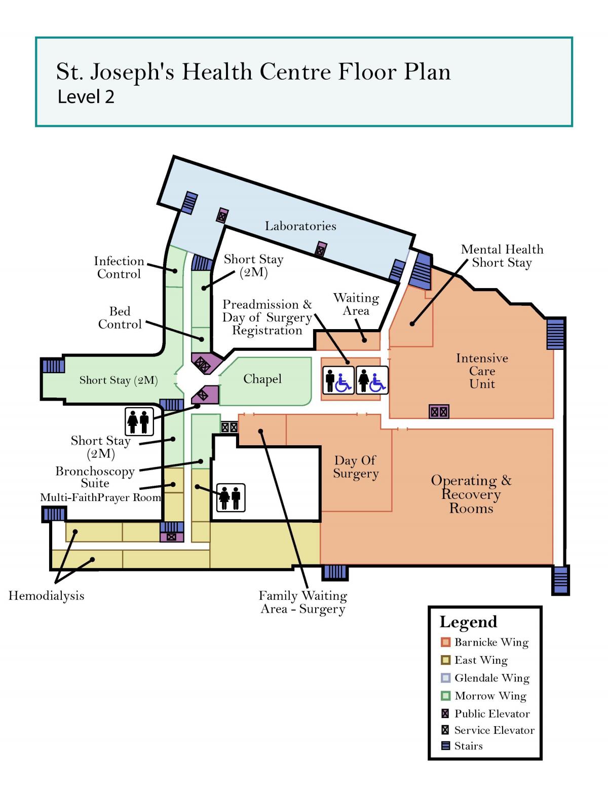 Map of St. Joseph's Health centre Toronto level 2