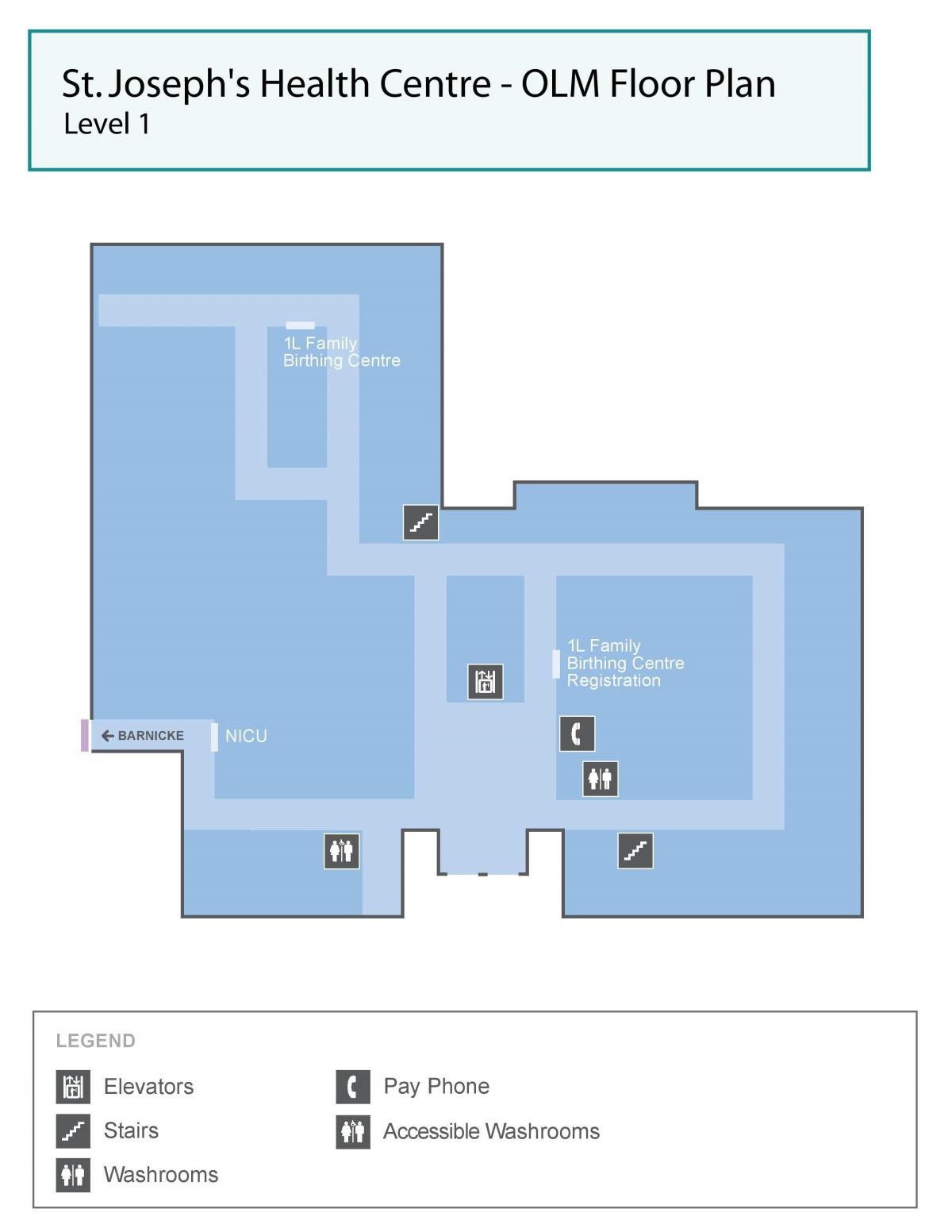 Map of St. Joseph's Health centre Toronto OLM level 1