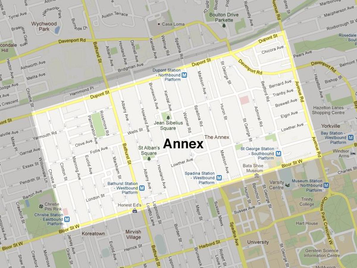 Map of The Annex Toronto