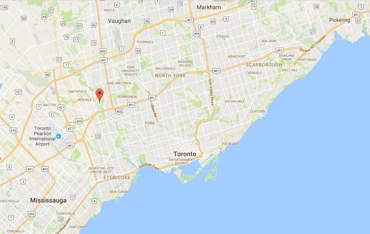 Map of The Elms district Toronto