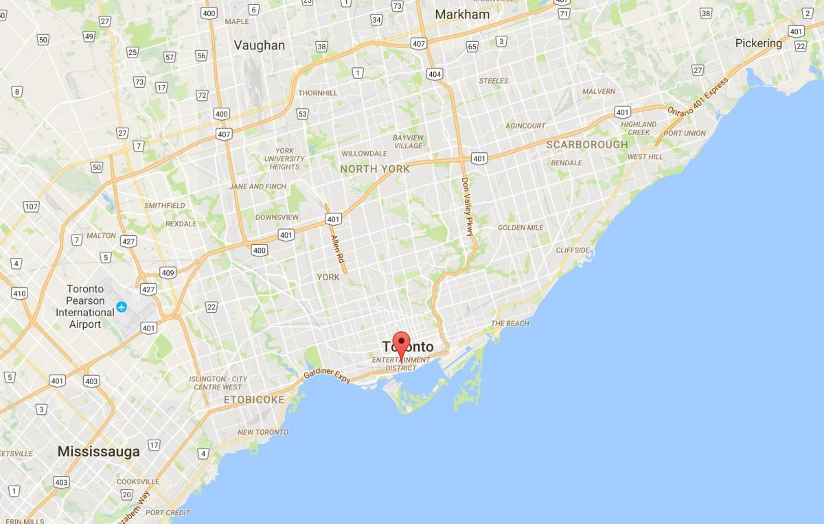 Map of The Entertainment District district Toronto