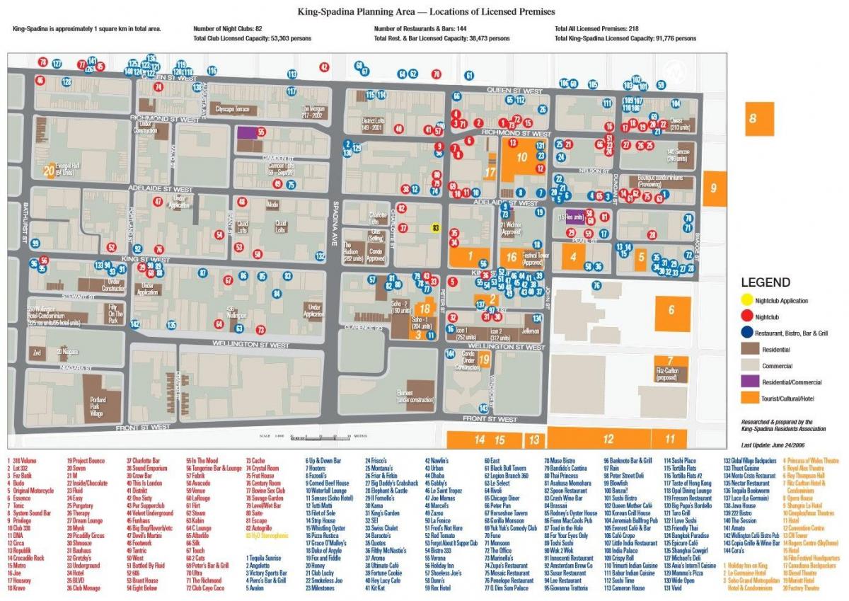 Map of The Entertainment District Toronto information
