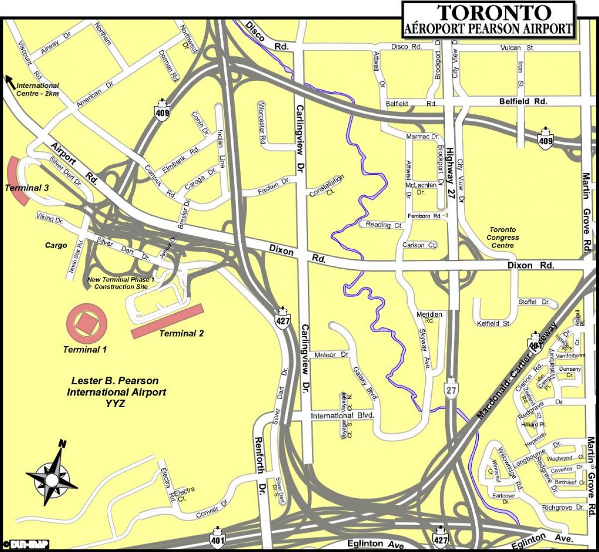 Map of Toronto airports