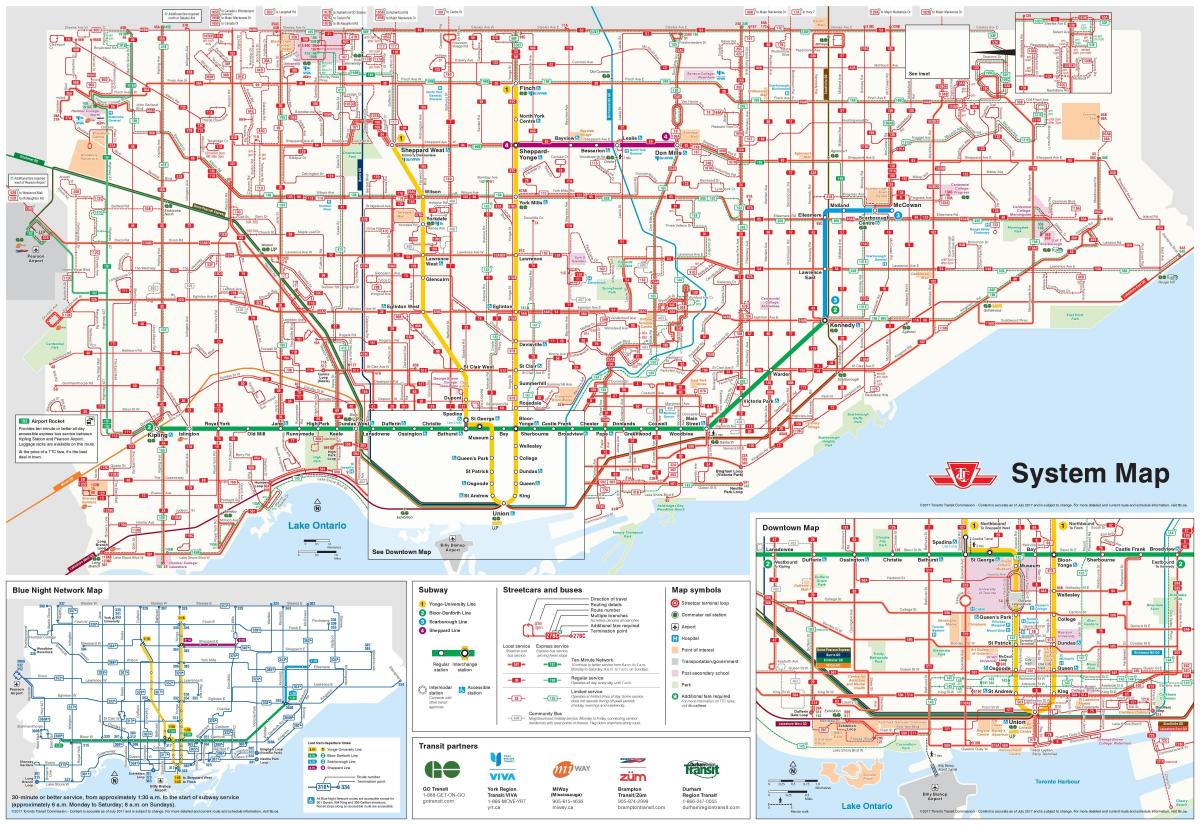 Map of Toronto bus