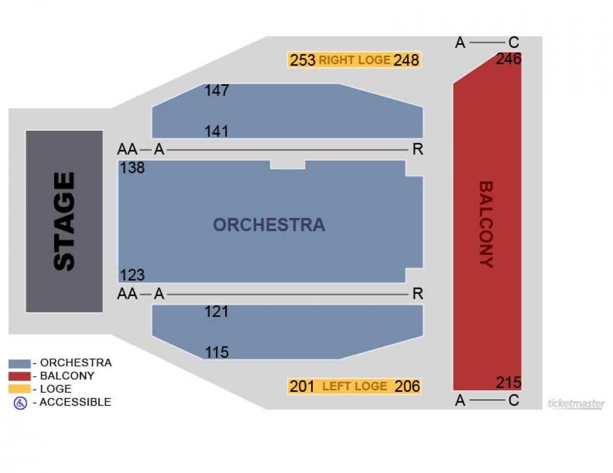 Map of Toronto centre for the arts seating