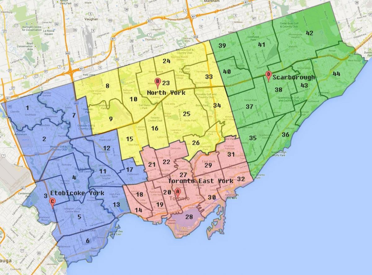 Map of Toronto City Boundary