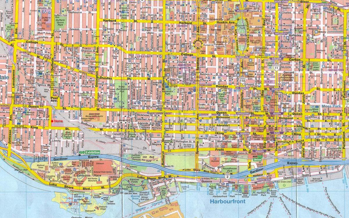 Map of Toronto City Canada