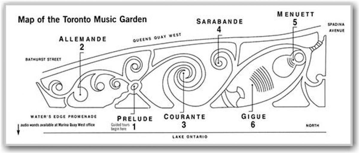 Map of Toronto Music Garden