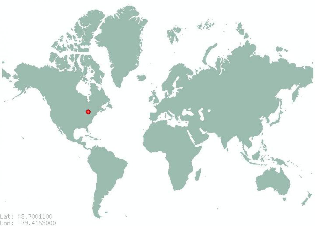 Toronto on world map - Map of Toronto on world (Canada)