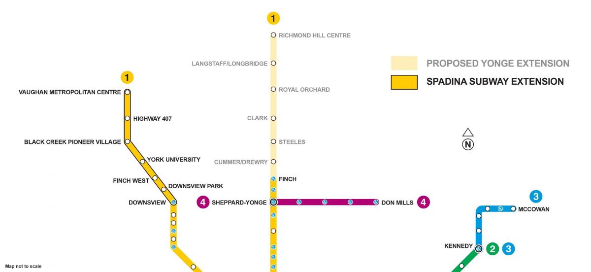 Map of Toronto subway extension