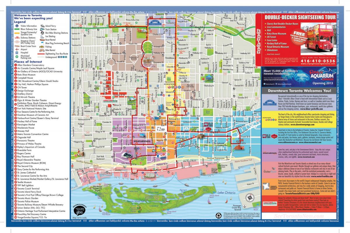 Map of Toronto tourists