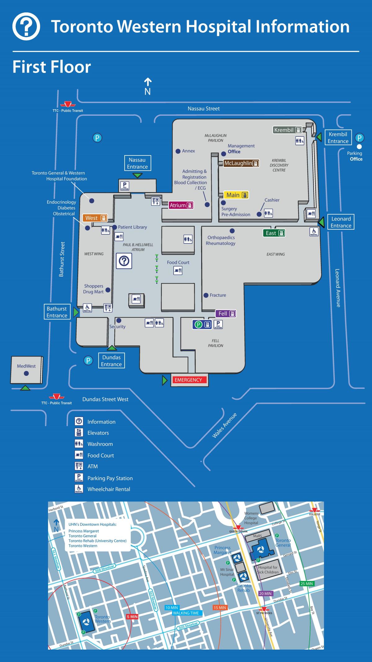 Map of Toronto Western Hospital