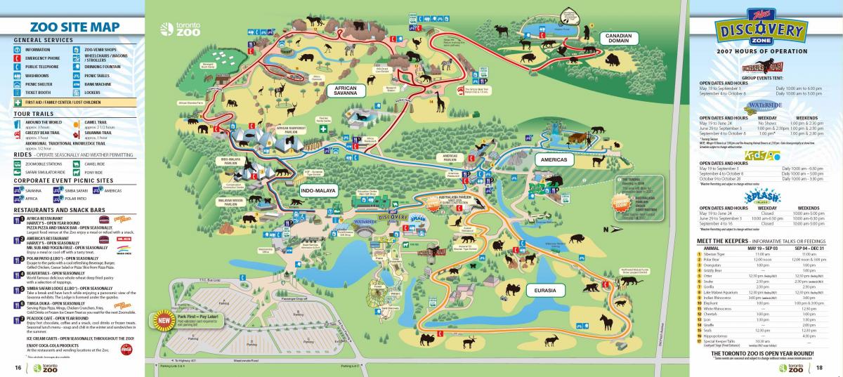 Map of Toronto zoo