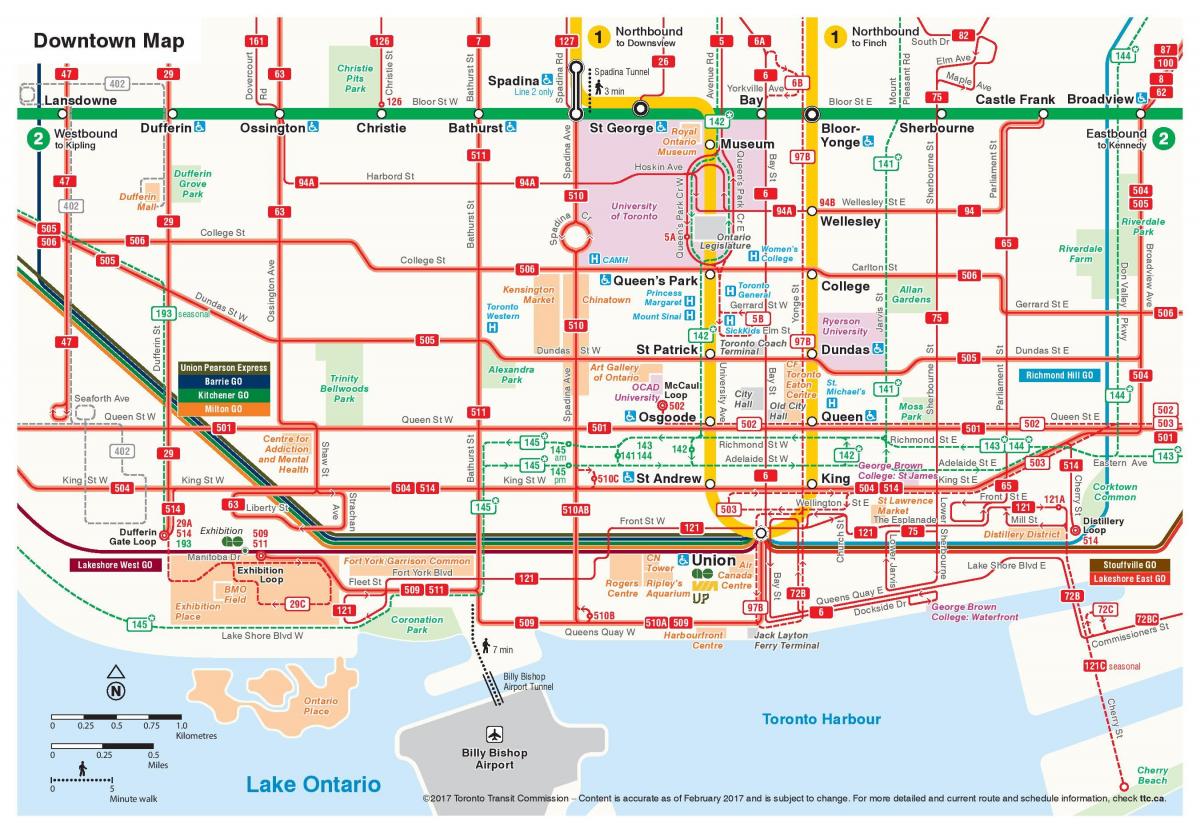 Map of TTC downtown