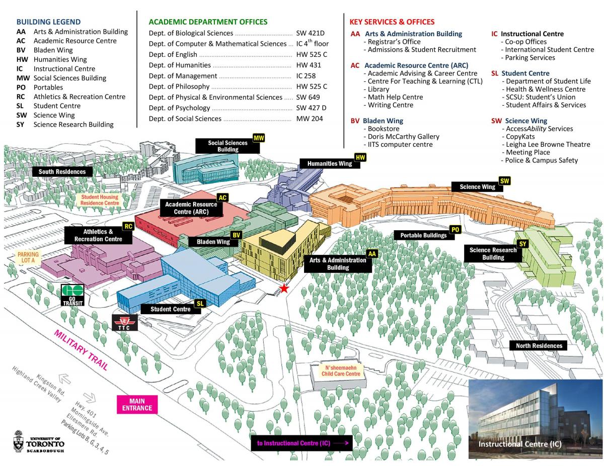 Map of university of Toronto Scarborough campus