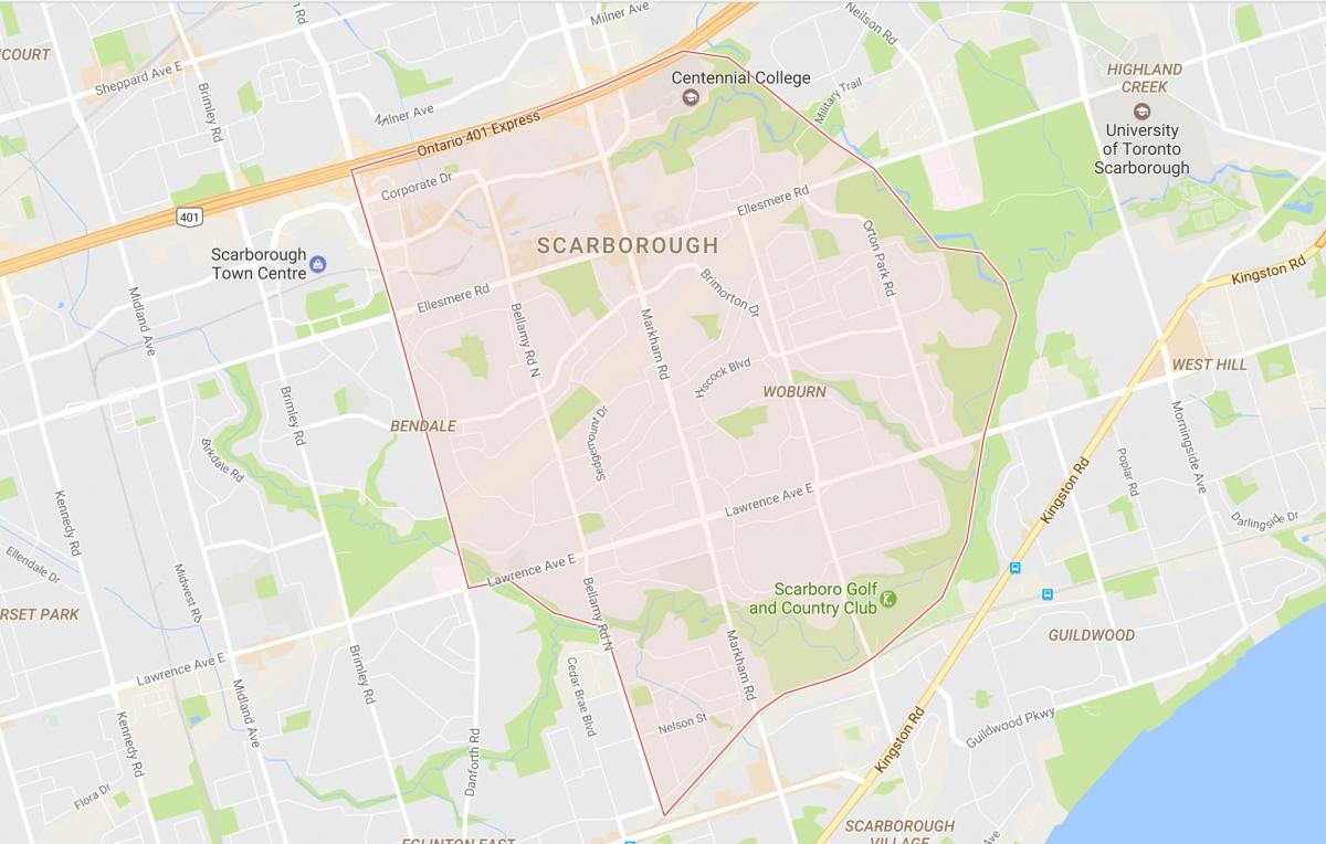 Map of Woburn neighbourhood Toronto