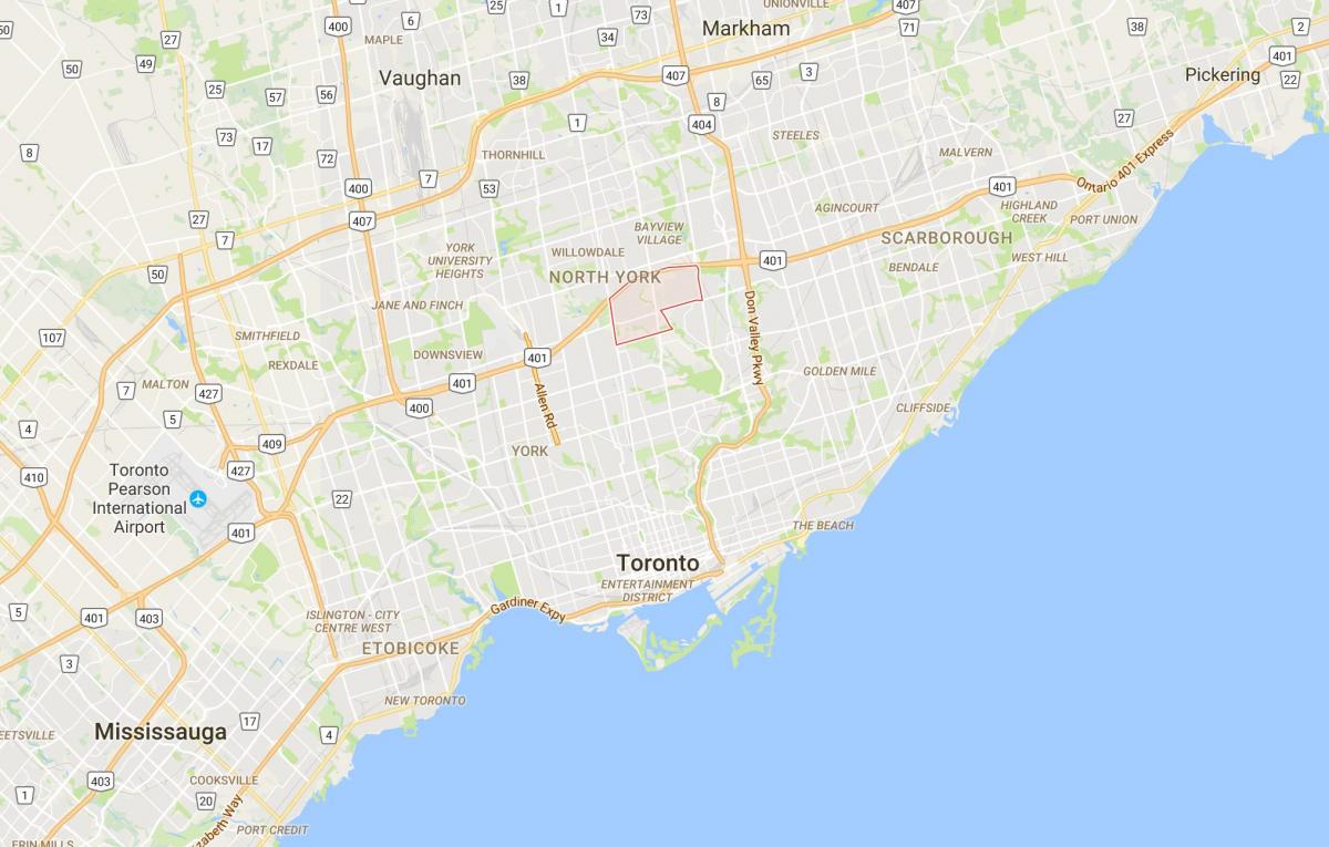 Map of York Mills district Toronto