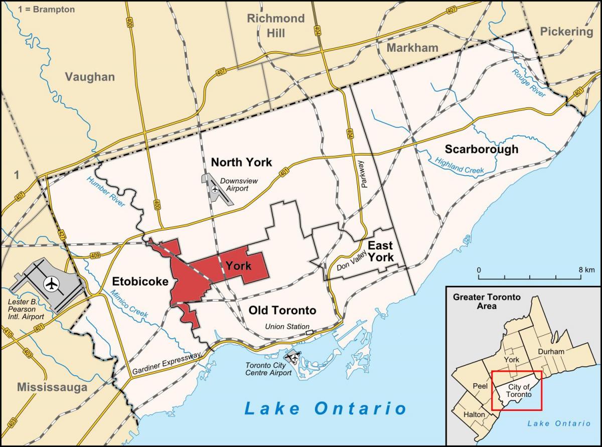 Map of York Toronto