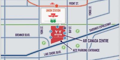 Map of Air Canada Centre parking - ACC