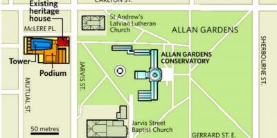 Map of Allan Gardens Toronto