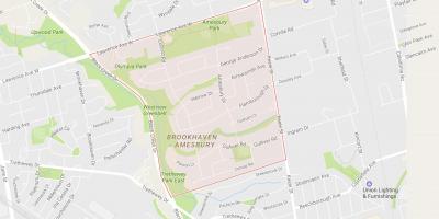 Map of Amesbury neighbourhood Toronto