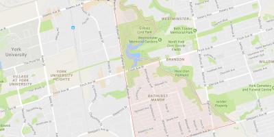 Map of Bathurst Manor neighbourhood Toronto