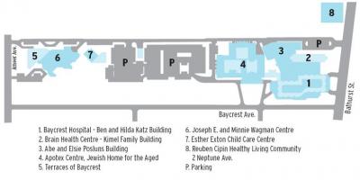 Map of Baycrest Health Sciences