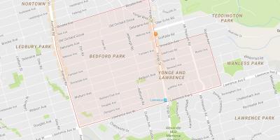 Map of Bedford Park neighbourhood Toronto