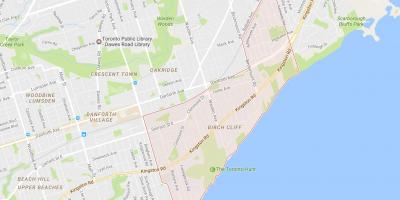 Map of Birch Cliff neighbourhood Toronto
