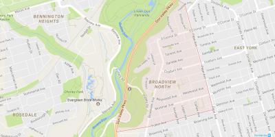 Map of Broadview North neighbourhood Toronto