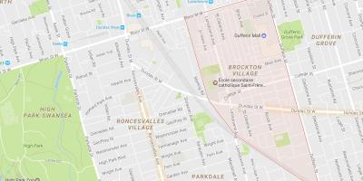 Map of Brockton Village neighbourhood Toronto
