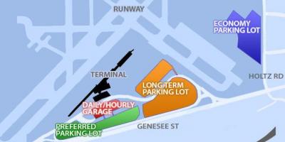 Map of Buffalo Niagara airport parking