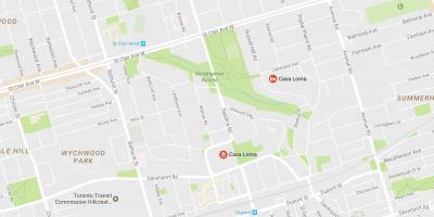 Map of Casa Loma neighbourhood Toronto