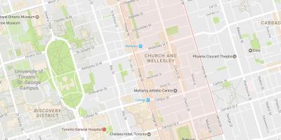 Map of Church and Wellesley neighbourhood Toronto