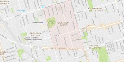 Map of Dufferin Grove neighbourhood Toronto