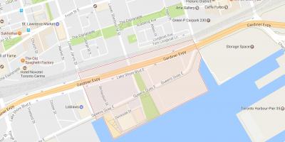 Map of East Bayfront neighbourhood Toronto