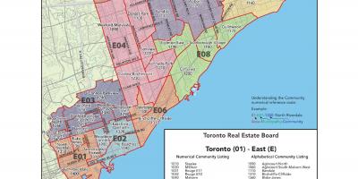Map of east Toronto