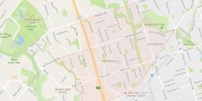 Map of Eatonville neighbourhood Toronto